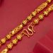 Men's Sand Gold Men's Hollowed Out Carved Grid Cylinder With Frosted Round Bead Necklace Is Fashionable_ipsvogv.com