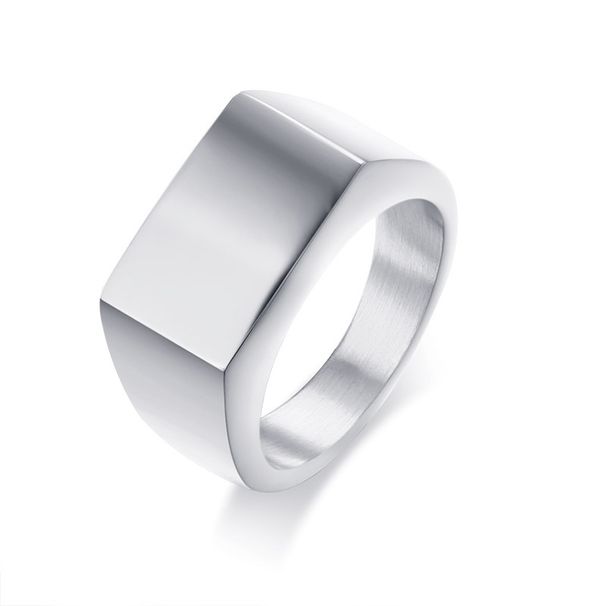 Women's Jewelry Fashion Simple Glossy 18MM Rectangular Titanium Steel Stainless Steel Ring Can Be Laser Logo_ipsvogv.com