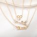 Environmental Friendly Alloy Fashionable And Personalized Gold Dot Diamond Constellation Pattern 3-piece Set Necklace_ipsvogv.com