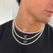 Single Layer Men's Circular Beaded Collarbone Chain Pearl Necklace_ipsvogv.com