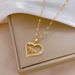 Titanium Steel 【 】 Peach Heart Thread Empty Letter Flower Luxury Charm Internet Red Full Zirconia Necklace Women's 【 】_ipsvogv.com