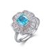 new Shining Colored Gem Flower Ring S925 Silver Ice Flower Cut High Carbon Diamond Open Finger Ring Light Luxury_ipsvogv.com