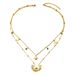 New fashion trend earrings, collarbone chain, women's set, niche inlaid turquoise design, ear buckle necklace, headwear_ipsvogv.com