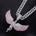 Unisex New Goddess Angel Wings Alloy Pendant Men's Full Diamond Rap Hip Hop Necklace_ipsvogv.com