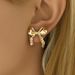 Minimalist bow for women, versatile, light luxury style, fashionable OL earrings, super fairy and niche earrings_ipsvogv.com
