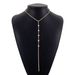 N10968 simple and sexy long Y-shaped fashionable niche geometric rhinestone necklace necklaces_ipsvogv.com