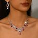 Women’s Jewelry Set Fashion Rhinestone Clavicle Necklace Evening Dress Accessories Exquisite Claw Chain Necklace Earrings Set Two Piece Set For Women_ipsvogv.com