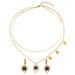 Light luxury niche style personalized earring necklace set with four leaf clover double-layer design collarbone chain_ipsvogv.com