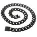 316L Stainless Steel Black Tone Hip Hop Necklace for Mens Chain Width: 9~16mm_ipsvogv.com