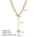 New Stainless Steel OT Buckle Heart Pendant Tassel Collarbone Chain Niche Luxury High-end Fashion Accessory_ipsvogv.com