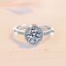 Sterling Silver Ring Simulation Fashion Round Package Carat Gold Plated Fashion Ring Round Moissanite Ring Female_ipsvogv.com