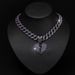 Men’s Jewelry Set Fashion New Jewelry Accessories Purple Love Full Diamond Pendant Cuban Chain Hip Hop Broken Heart Pendant Chain_ipsvogv.com