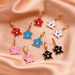 oil dripping colored ghost earrings exaggerated funny alloy cartoon ghost face earrings Halloween gift_ipsvogv.com