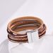 Bohemian Style Magnetic Buckle Leather Versatile Women's With Multi-layer Winding Bracelet_ipsvogv.com