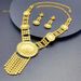 Wedding Accessories Gold Bridal Necklace Earrings Long Set_ipsvogv.com