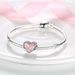 Women's Jewelry Personalized Copper Plated Silver Accessories Color Zirconium Love Beaded Charms Bracelet Necklace_ipsvogv.com