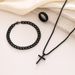 Cross Jewelry Chain Ring Bracelet Necklace 3 Sets_ipsvogv.com