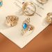Gold Flower Blue Hollow 10 Piece Set Ring_ipsvogv.com