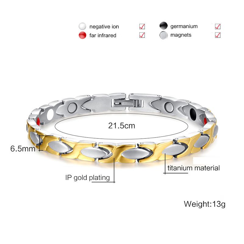Men's Jewelry Titanium Magnet Magnetic Four In One Bracelet Men And Women Accessories 15MM Metal_ipsvogv.com