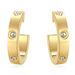 Women's Jewelry Fashion Personality 4MM Diamond U Shaped Earrings Titanium Steel Personality Earrings Stainless Steel Jewelry_ipsvogv.com