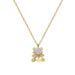 【 Full Body Titanium Steel 】 Love Little Bear Ultra Simple Wind Furnace Real Gold Necklace Female INS Mesh Red Collar_ipsvogv.com
