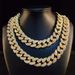 Unisex Hip Hop Men's Necklace Accessories 20mm Full Diamond Lines Exaggerated Personality Rap Rhinestone Chain Cuban Chain_ipsvogv.com