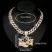 Men’s Jewelry Set Fashion Hip Hop Alloy Letter NO ONE Pendant Men's Personality Handshake Pendant Cuban Chain Necklace Accessories Men_ipsvogv.com