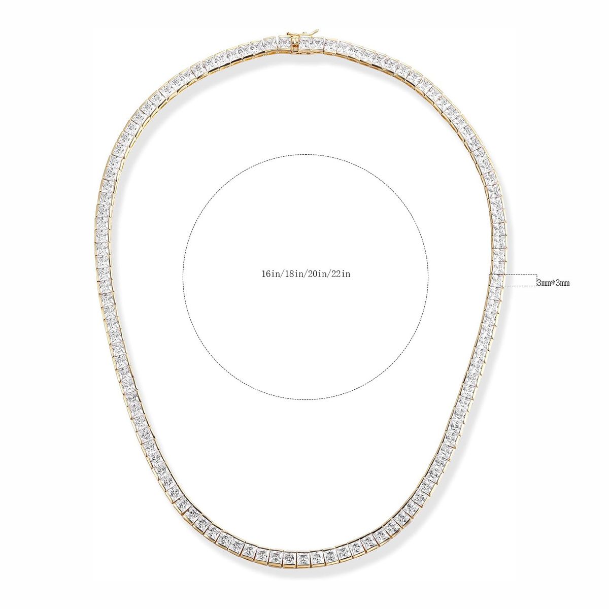 Trendy Single Row With Rhinestones 3mm 4mm Tennis Necklace For Men And Women Hip Hop Style_ipsvogv.com