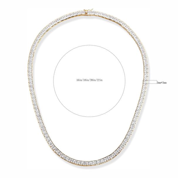 Trendy Single Row With Rhinestones 3mm 4mm Tennis Necklace For Men And Women Hip Hop Style_ipsvogv.com