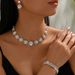Fashion Rhinestone Earrings Necklace Bracelet Three-Piece Set Claw Chain Bride Wedding Birthday Party Luxurious Hot Sale_ipsvogv.com