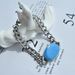 Indian Style For Men Stainless Steel Cuban Chain Blue Resin Salman Khan Bracelet_ipsvogv.com