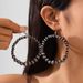 Fashion CCB Round Bead Turquoise Earrings, Ethnic Style Geometric Circle Earrings_ipsvogv.com