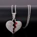 Hip Hop Cracking Love Necklace Female Street Dance Fashion Full Diamond Broken Heart Pendant Male_ipsvogv.com