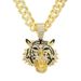 Cool 3D Full Diamond Oil Tiger Head Pendant Cuban Chain Trendy Nightclub Personalized Men's Necklace_ipsvogv.com