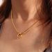 Women's Jewelry Stainless Steel Blade Chain Pendant Fashion K Gold Plated O Shaped NK Chain Spring Buckle Pendant Necklace_ipsvogv.com