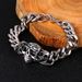 Stainless Men's Bold Skull Bracelet Titanium Cuban Cast Steel Four-Sided Polished Chain Jewelry_ipsvogv.com