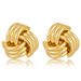 Fashion Commuter Copper Plated Real Gold Irregular Earrings Retro Metal High Grade Exaggerated Female Earrings_ipsvogv.com