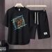 Men's Clothing 2024 Waffle Casual Summer Suit Loose Teen Short sleeved T shirt Shorts Handsome Two piece Suit_ipsvogv.com