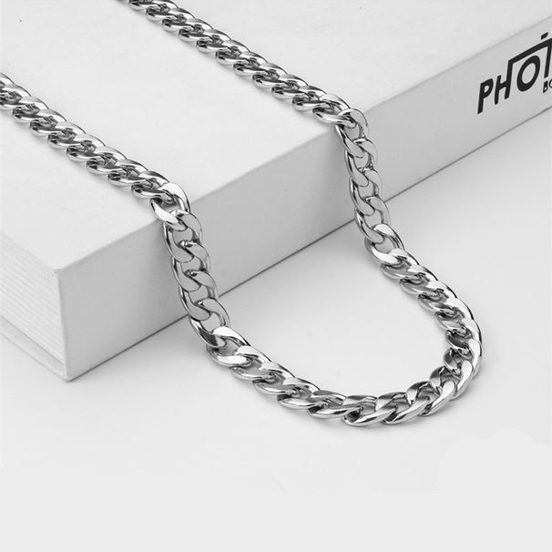 Stainless steel NK chain men's Cuban necklace 304 titanium steel necklace female hiphop hip hop DIY jewelry accessories_ipsvogv.com