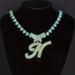 New diamond butterfly 26 English letters pendant hip hop accessories alloy personality love necklace_ipsvogv.com