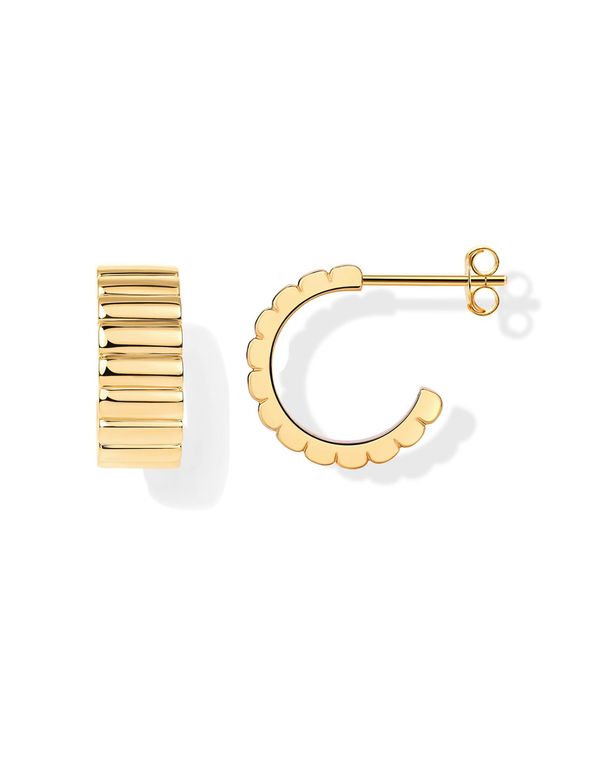 Brass With Real Gold Plating, Hot Selling Across, C Shaped Simple And Fashionable Thick Bohemian Style Ladies Earrings_ipsvogv.com