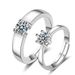Couple Ring: A Simple Fashionable Korean Crown Zircon Pair for Men and Women, Open Wedding Simulation Diamond Ring_ipsvogv.com