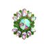 Green Round Gem Opening ring Hot Water Drops All-match Diamond Jewelry Women's ring_ipsvogv.com