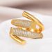 European and American Design Micro Setting Zircon Metal Cross Opening Rings For Women's Gothic Girls' Luxury Jewelry_ipsvogv.com