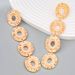 Summer over-the-top fashion designer multi-layered Bohemian geometric cutout earrings Simple women's studs_ipsvogv.com