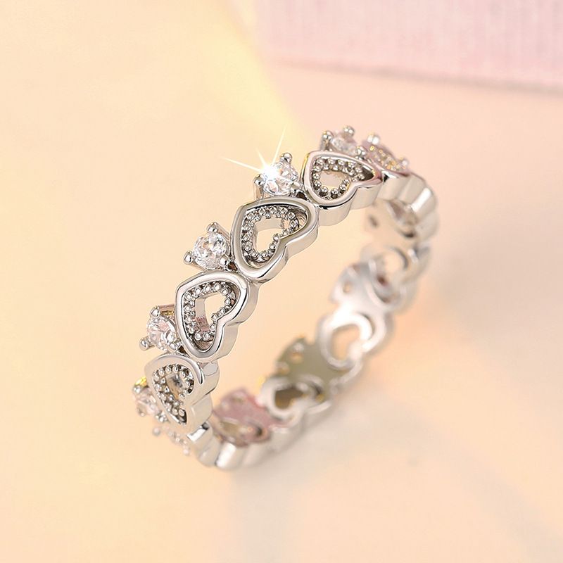 Cao Shijian Simple Love Ring Women Sweet And Exquisite Zircon Jewelry For Daily Wear_ipsvogv.com