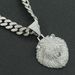 Personalized Men's Cool Full Diamond 3D Lion Head Pendant Cuban Necklace Hip Hop Neck Lock Bone Chain_ipsvogv.com