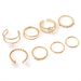 Golden Pearl Instagram Cool Light Wind Open Tail Double Layer Adjustable Index Finger Ring Combination Set_ipsvogv.com