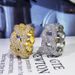 NYUK Cuban Chain Set With Zircon Shining Hip Hop Trendy Men's And Women's Rings Tail Ring Street Dance Couple_ipsvogv.com