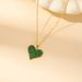Commuter style stainless steel love heart green diamond chain necklace feminine temperament_ipsvogv.com